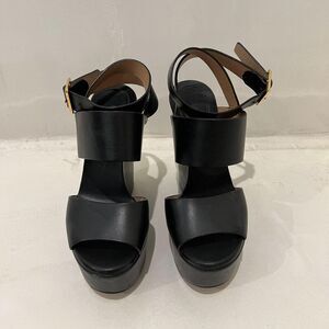 Chloe Women's Black Platform Wedges
